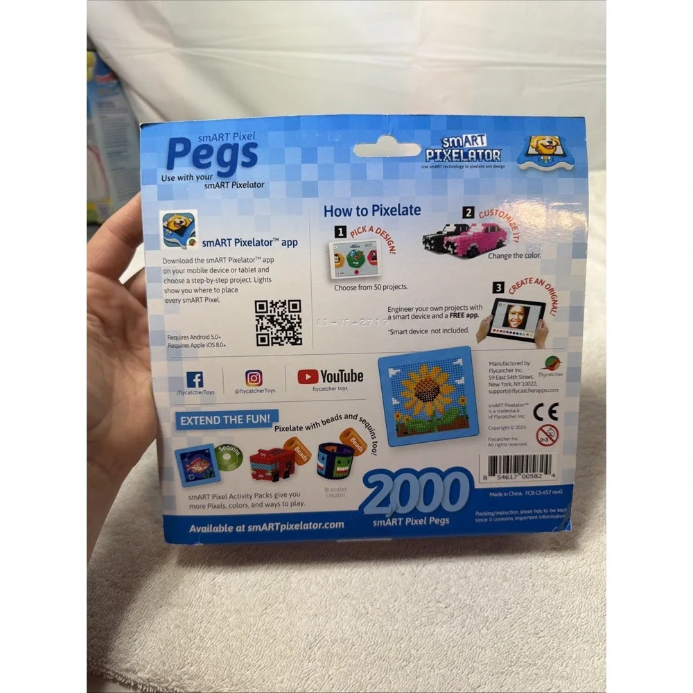Smart Pixel Pegs - 2000 Pegs - 8 Colors - Smart Pixelator - New/Sealed